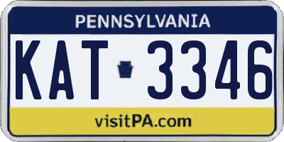PA license plate KAT3346