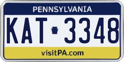 PA license plate KAT3348