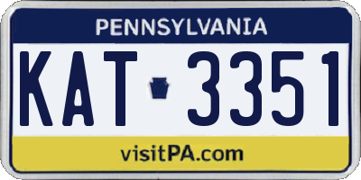 PA license plate KAT3351