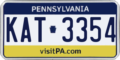 PA license plate KAT3354