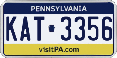 PA license plate KAT3356