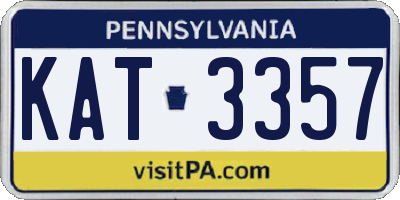 PA license plate KAT3357