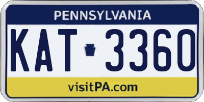 PA license plate KAT3360