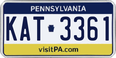 PA license plate KAT3361