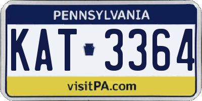 PA license plate KAT3364