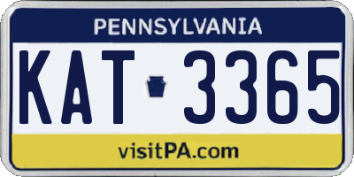 PA license plate KAT3365