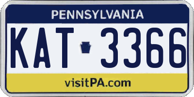 PA license plate KAT3366