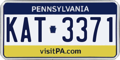 PA license plate KAT3371