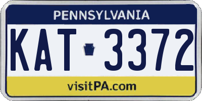 PA license plate KAT3372