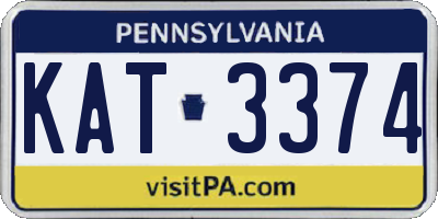 PA license plate KAT3374