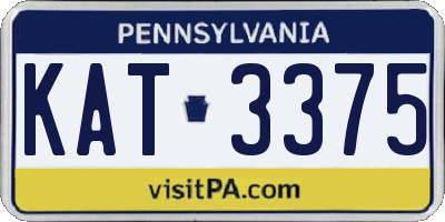 PA license plate KAT3375