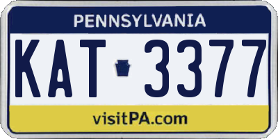 PA license plate KAT3377