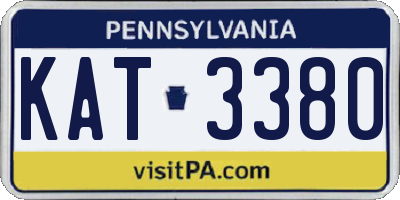 PA license plate KAT3380
