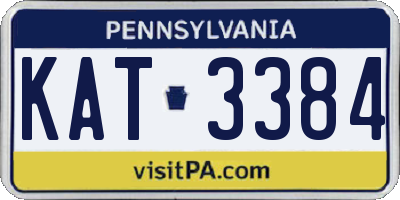 PA license plate KAT3384
