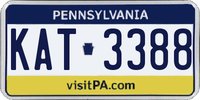 PA license plate KAT3388