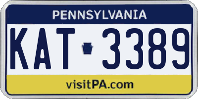 PA license plate KAT3389