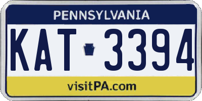PA license plate KAT3394