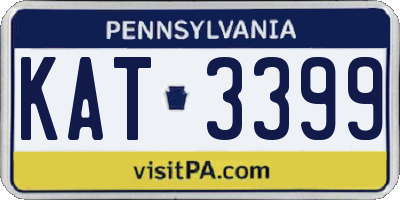 PA license plate KAT3399
