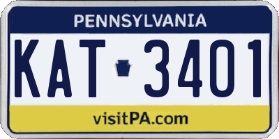 PA license plate KAT3401