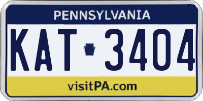 PA license plate KAT3404