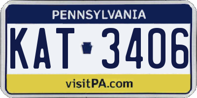 PA license plate KAT3406