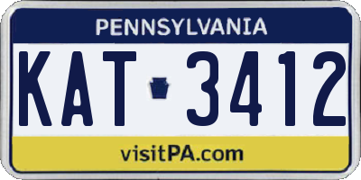 PA license plate KAT3412