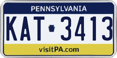 PA license plate KAT3413