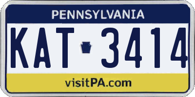 PA license plate KAT3414