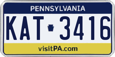 PA license plate KAT3416