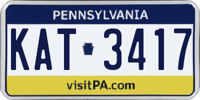 PA license plate KAT3417