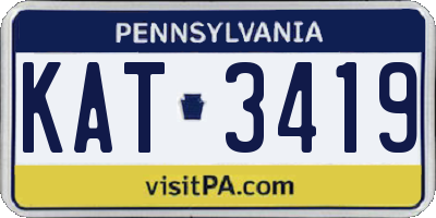PA license plate KAT3419