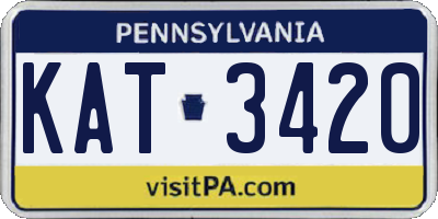 PA license plate KAT3420