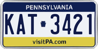 PA license plate KAT3421