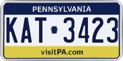 PA license plate KAT3423