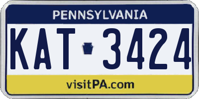PA license plate KAT3424