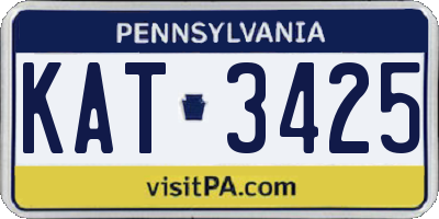 PA license plate KAT3425