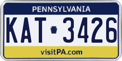 PA license plate KAT3426