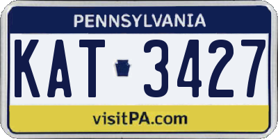 PA license plate KAT3427