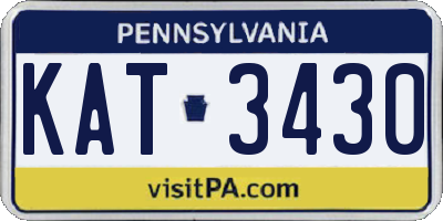 PA license plate KAT3430