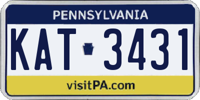 PA license plate KAT3431