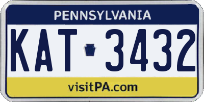 PA license plate KAT3432