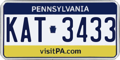 PA license plate KAT3433