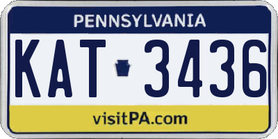PA license plate KAT3436
