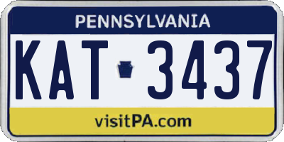 PA license plate KAT3437