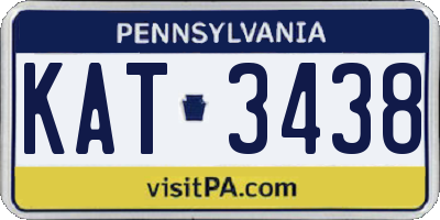 PA license plate KAT3438