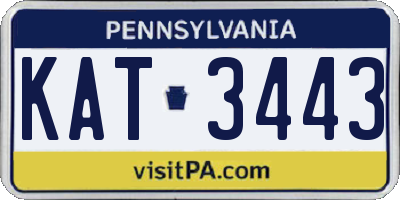 PA license plate KAT3443