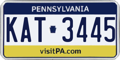 PA license plate KAT3445
