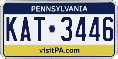 PA license plate KAT3446