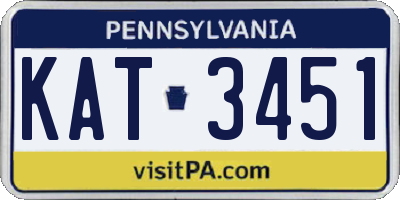 PA license plate KAT3451