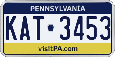 PA license plate KAT3453